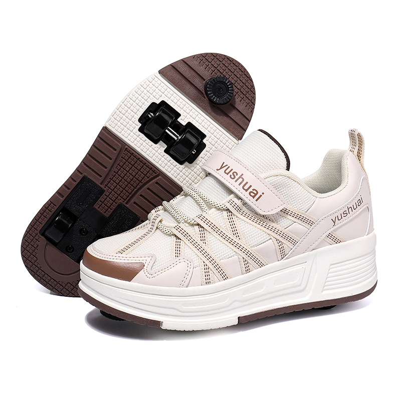 Sneakers - Automatische, intrekbare, onzichtbare, vierwielige, loopbare skateboardschoenen